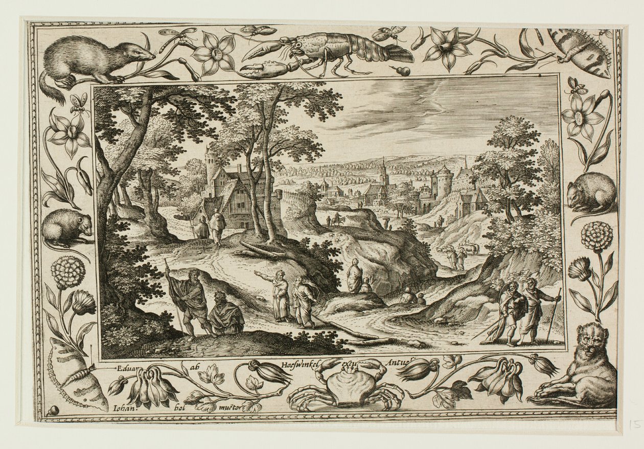 El envío de los Apóstoles, de Paisajes con escenas del Antiguo y Nuevo Testamento y escenas de caza de Adriaen Collaert
