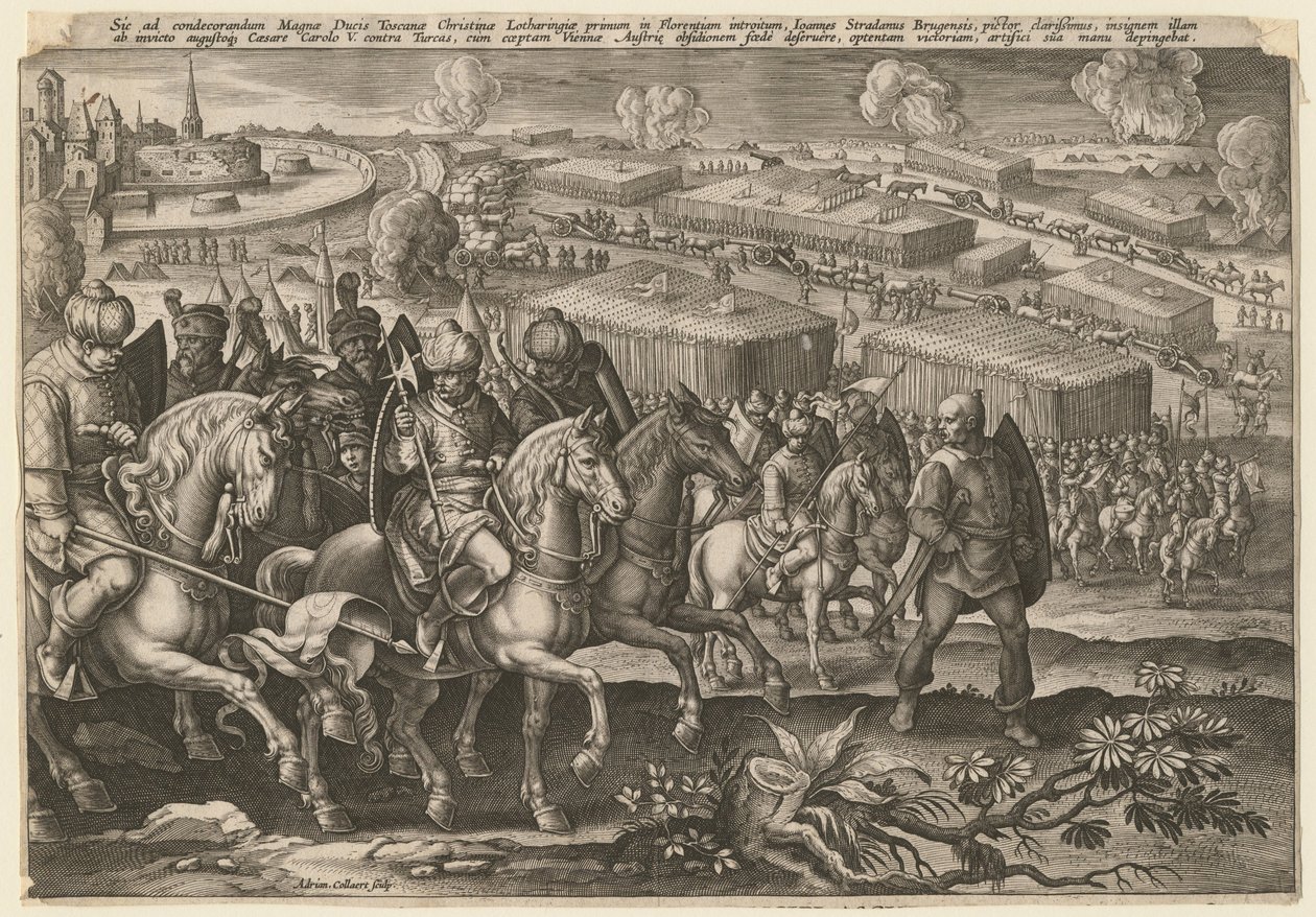 El Sitio de Viena por el ejército turco, 1529 de Adriaen Collaert
