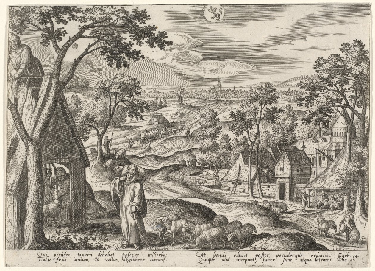 El Buen Pastor de Adriaen Collaert after Hans Bol