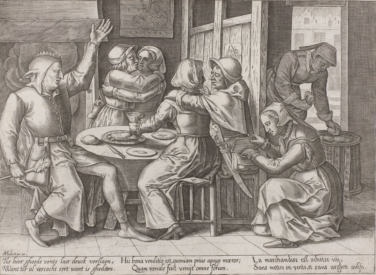 Bebiendo compañía con un bufón de Adriaen Huybrechts (I)