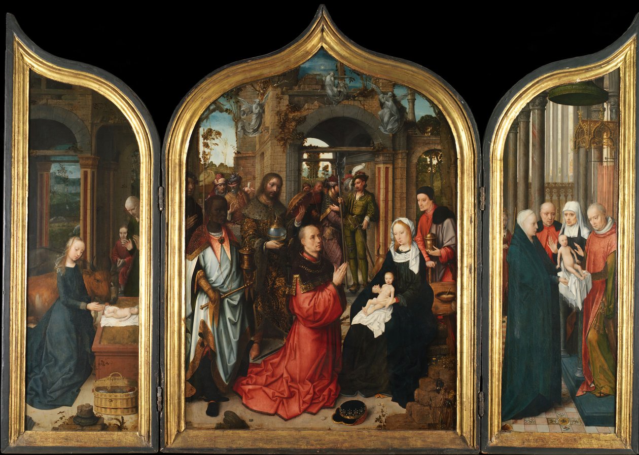 La Natividad, La Adoración de los Magos, La Presentación en el Templo, 1510-12 de Adriaen Isenbrandt