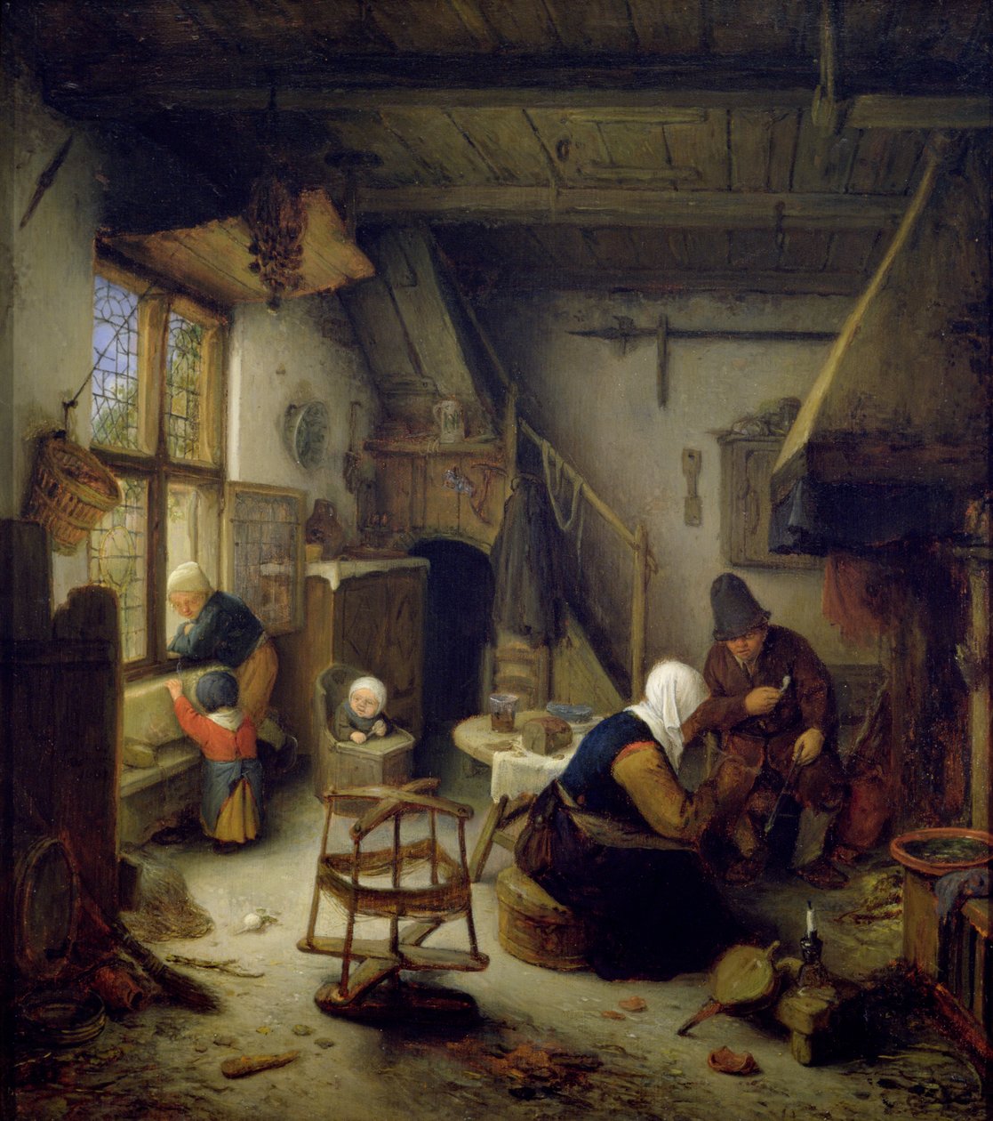 Una familia campesina en casa, 1661 de Adriaen Jansz. van Ostade