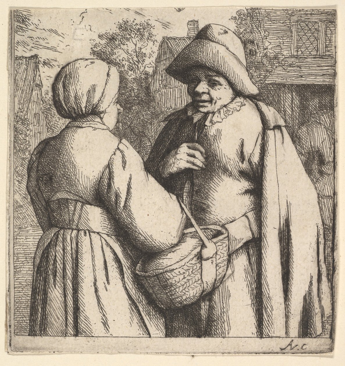 Conversación en la calle de Adriaen Jansz. van Ostade