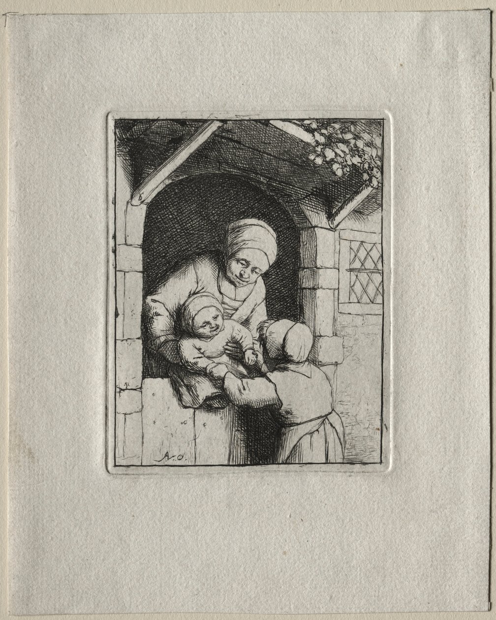 Madre y dos niños de Adriaen Jansz. van Ostade