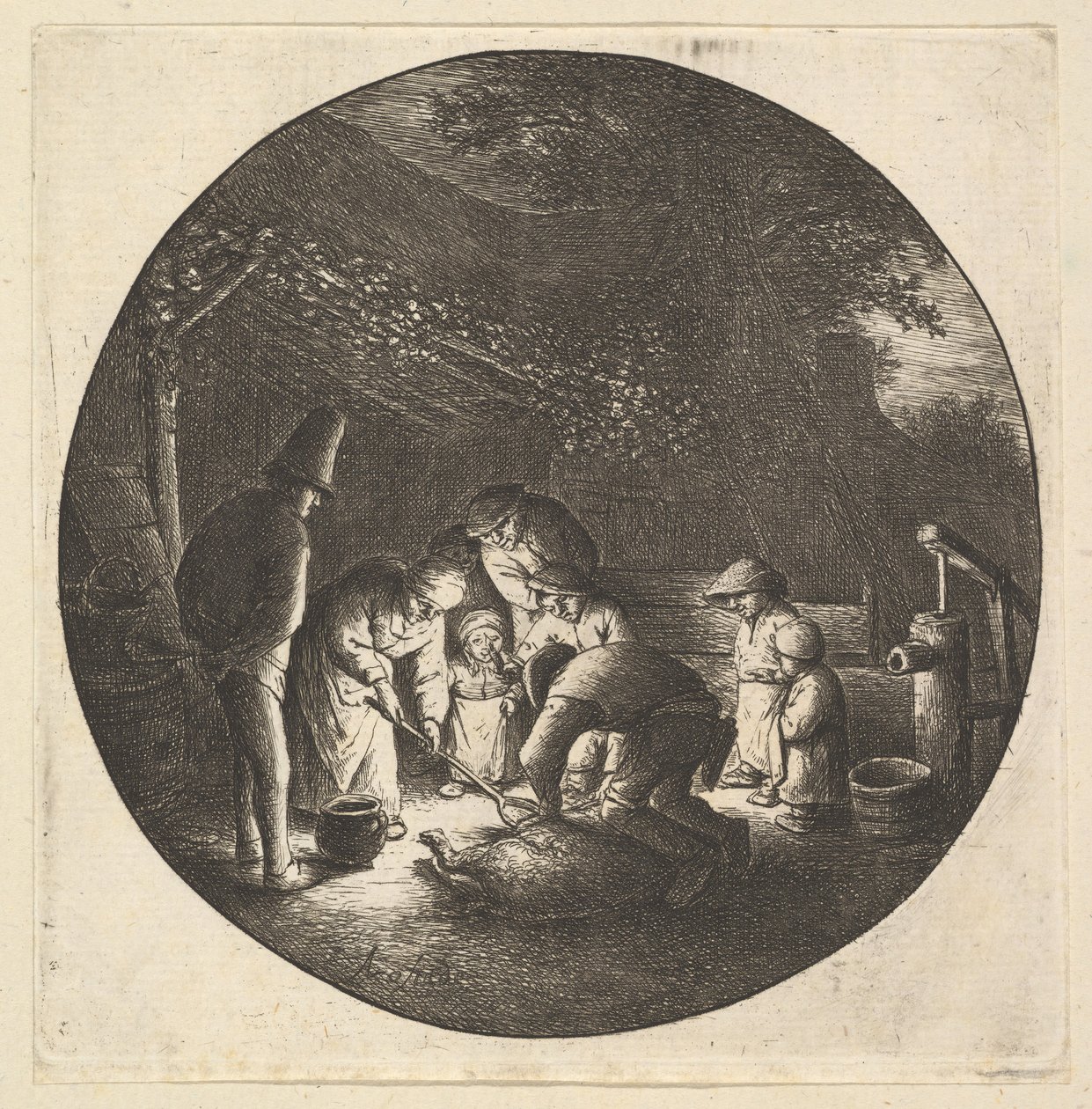 Carnicero de cerdo, 1610-85 de Adriaen Jansz. van Ostade