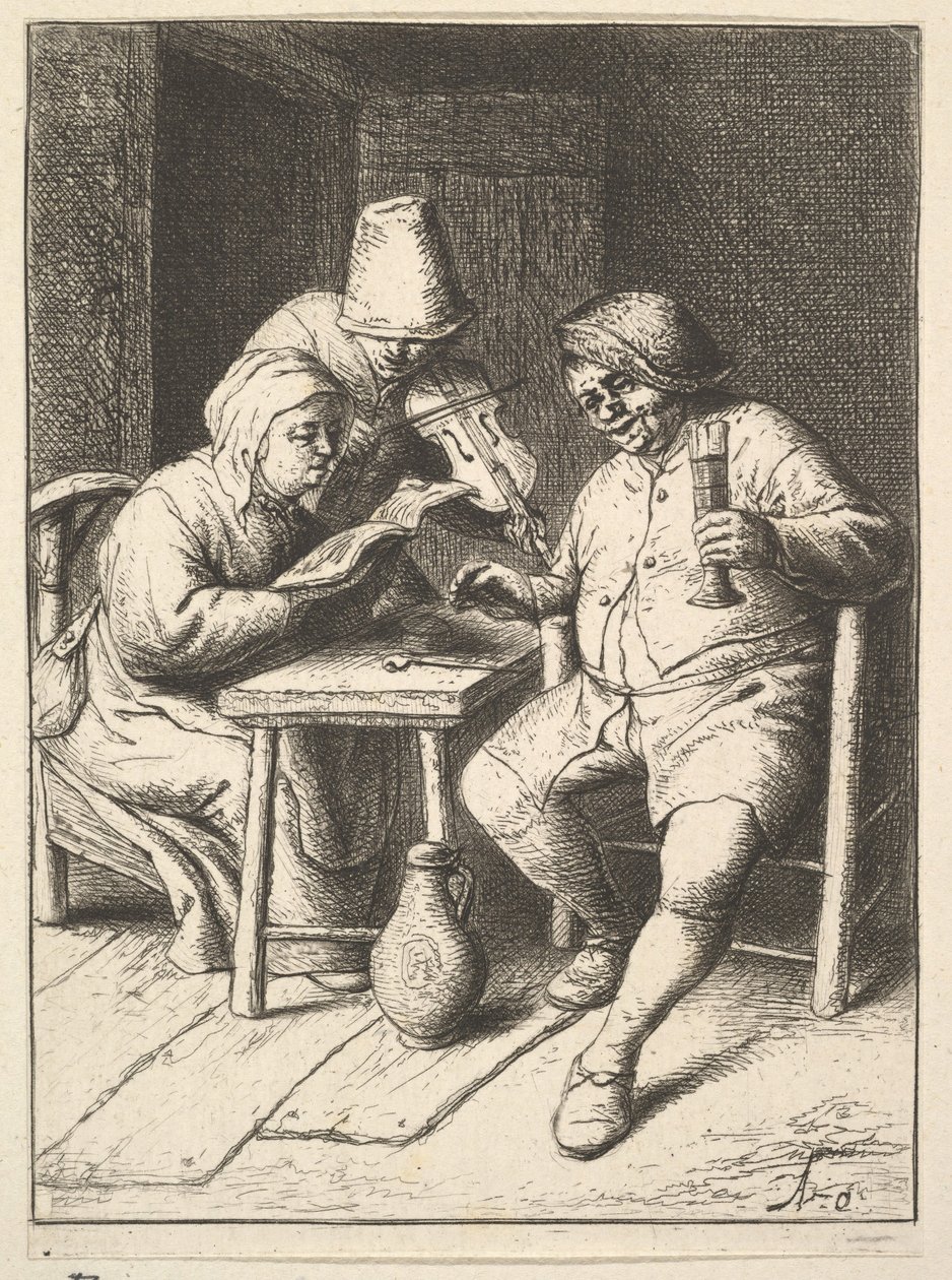 Pareja Cantante y Violín, 1610-85 de Adriaen Jansz. van Ostade