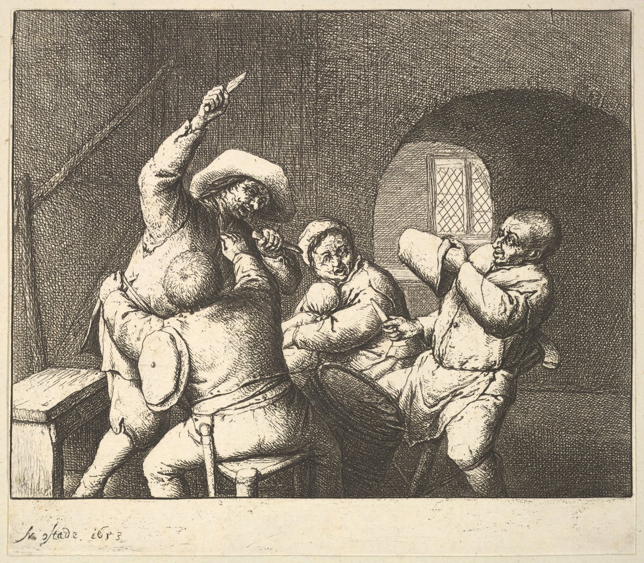 La puñalada, 1610-85 de Adriaen Jansz. van Ostade
