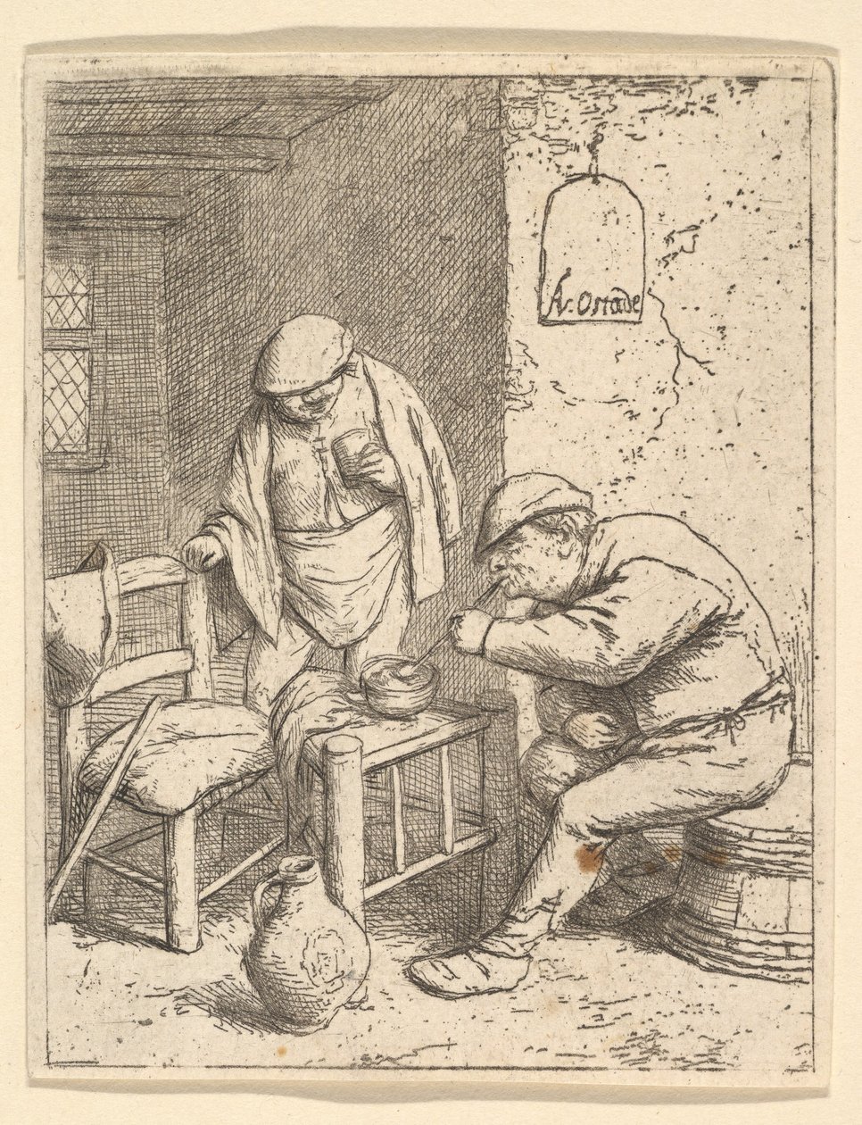 El fumador y el bebedor, 1682 de Adriaen Jansz. van Ostade