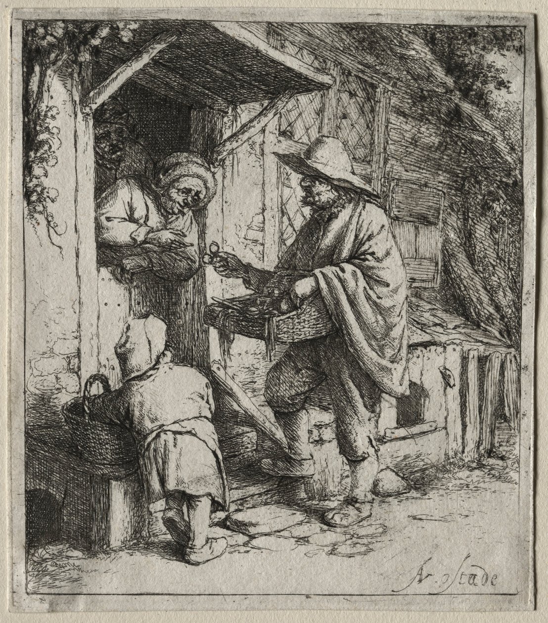 El vendedor de espectáculos de Adriaen Jansz. van Ostade
