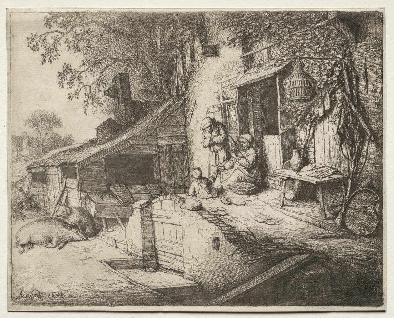 La Mujer Hilando de Adriaen Jansz. van Ostade