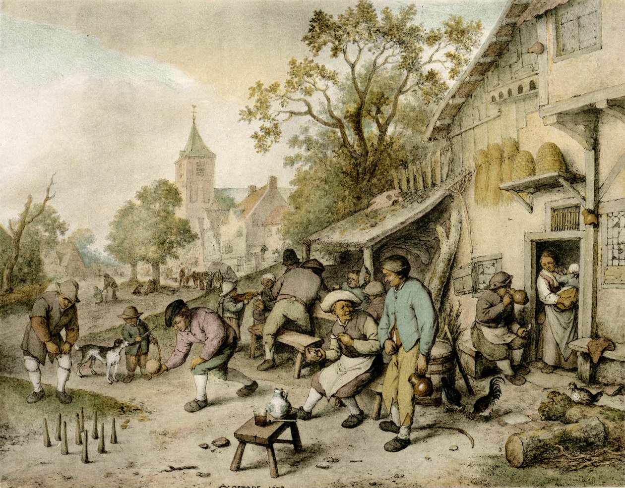Los jugadores de bolos de Adriaen Jansz. van Ostade
