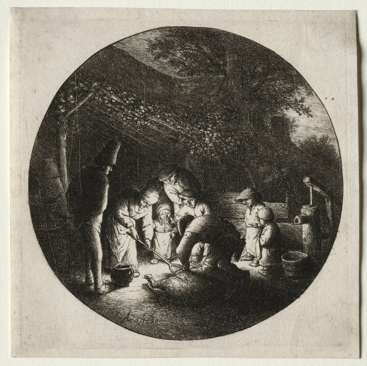 Los matadores de cerdos de Adriaen Jansz. van Ostade