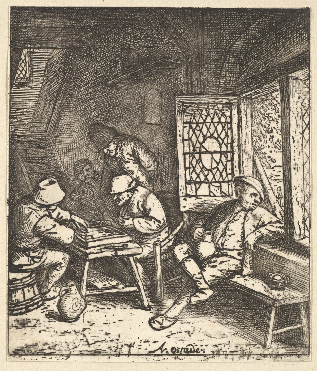 Jugadores de Tric Trac de Adriaen Jansz. van Ostade