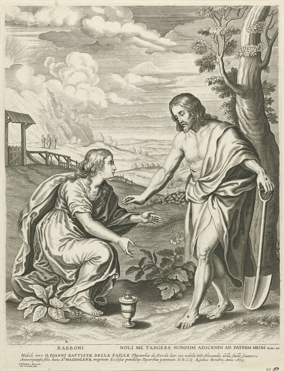 Cristo se aparece como jardinero a María Magdalena de Adriaen Lommelin