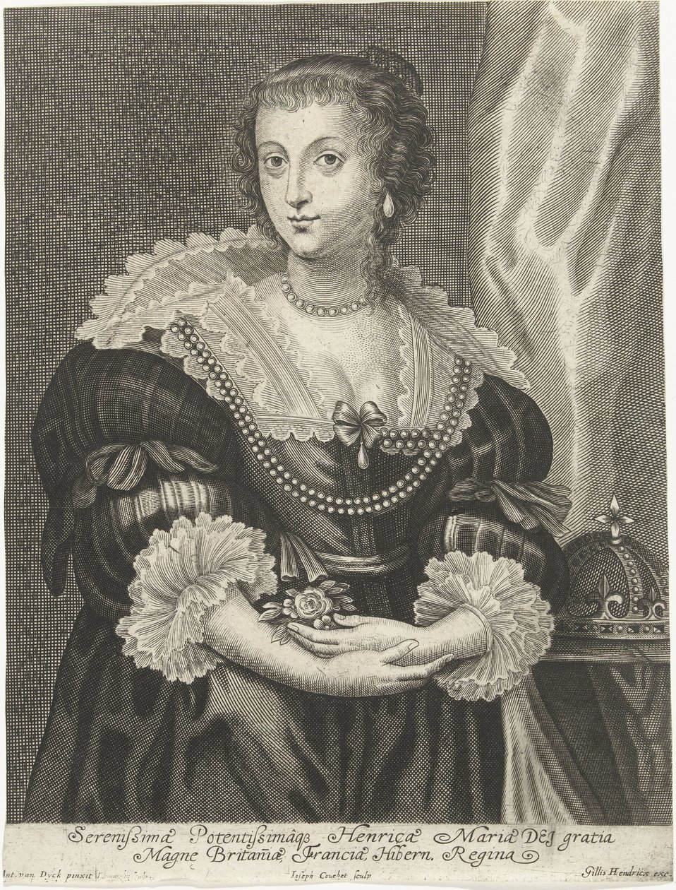 Retrato de Henrietta Maria, esposa de Carlos I de Inglaterra de Adriaen Lommelin