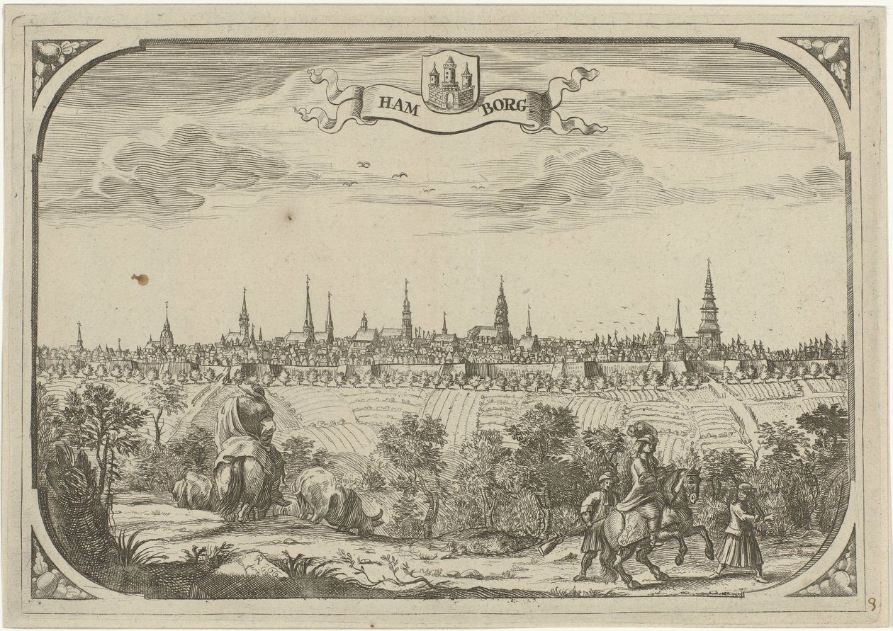 Vista de la ciudad de Hamburgo de Adriaen Oudendijck