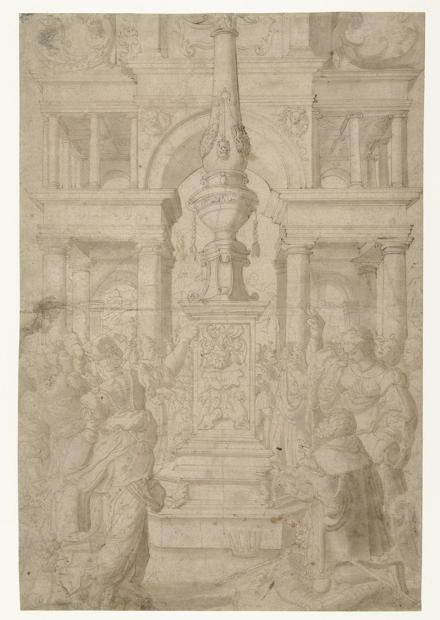 Salomón adora a un ídolo de Adriaen Pietersz Crabeth