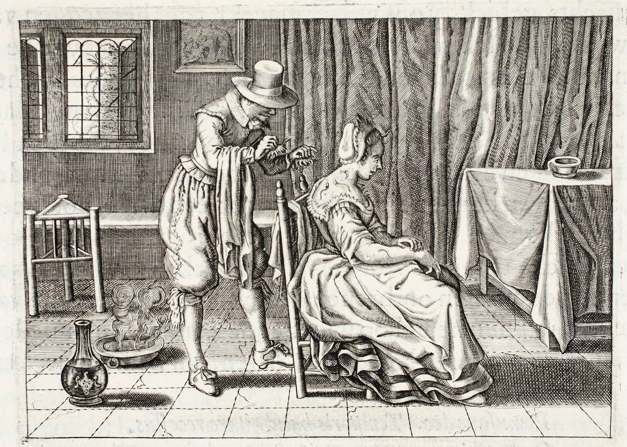 Aplicando sanguijuelas, ilustración de 