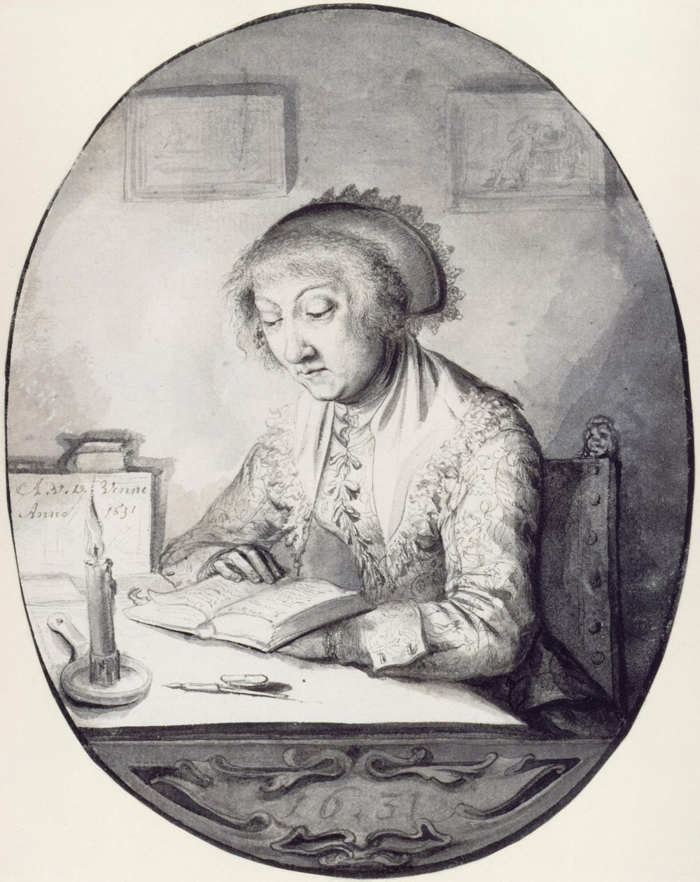 Mujer leyendo de Adriaen Pietersz van de Venne