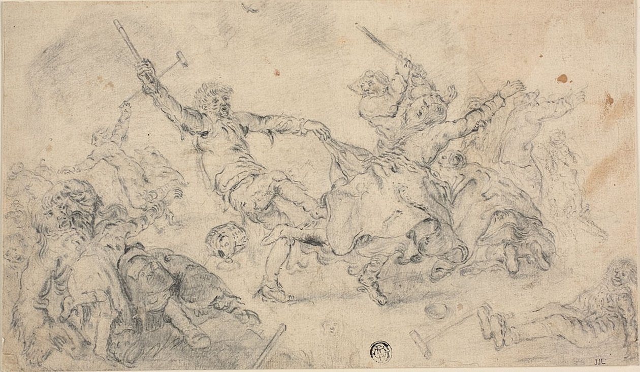 Campesinos en una pelea de Adriaen Pietersz. van de Venne