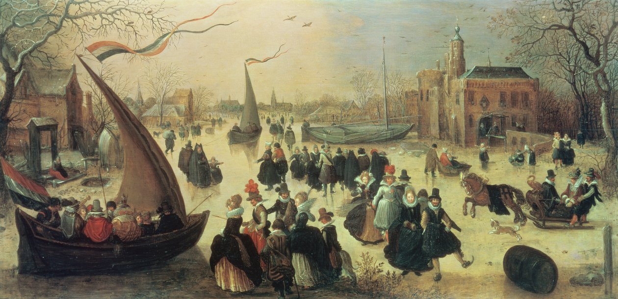 Fiesta de patinaje de Adriaen Pietersz van de Venne