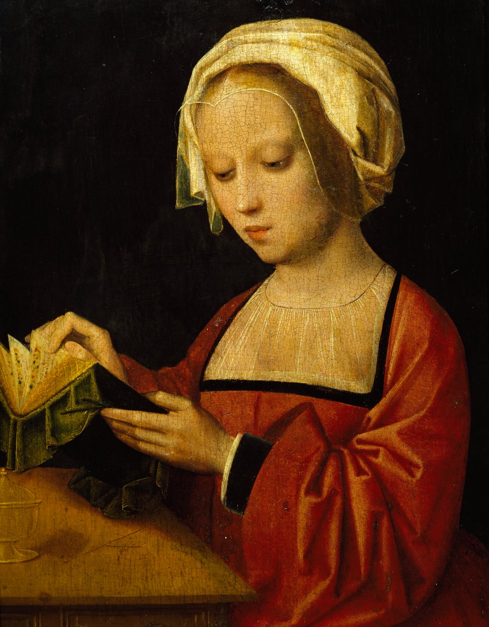 Santa Magdalena leyendo de Adrien Ysenbrandt (hacia 1500-1551), óleo sobre tabla de Adriaen Ysenbrandt