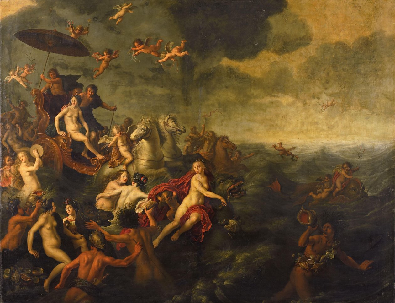 Galatea y Acis (Ovidio, Metamorfosis, libro XIII) de Adriaen van Nieulandt (I)
