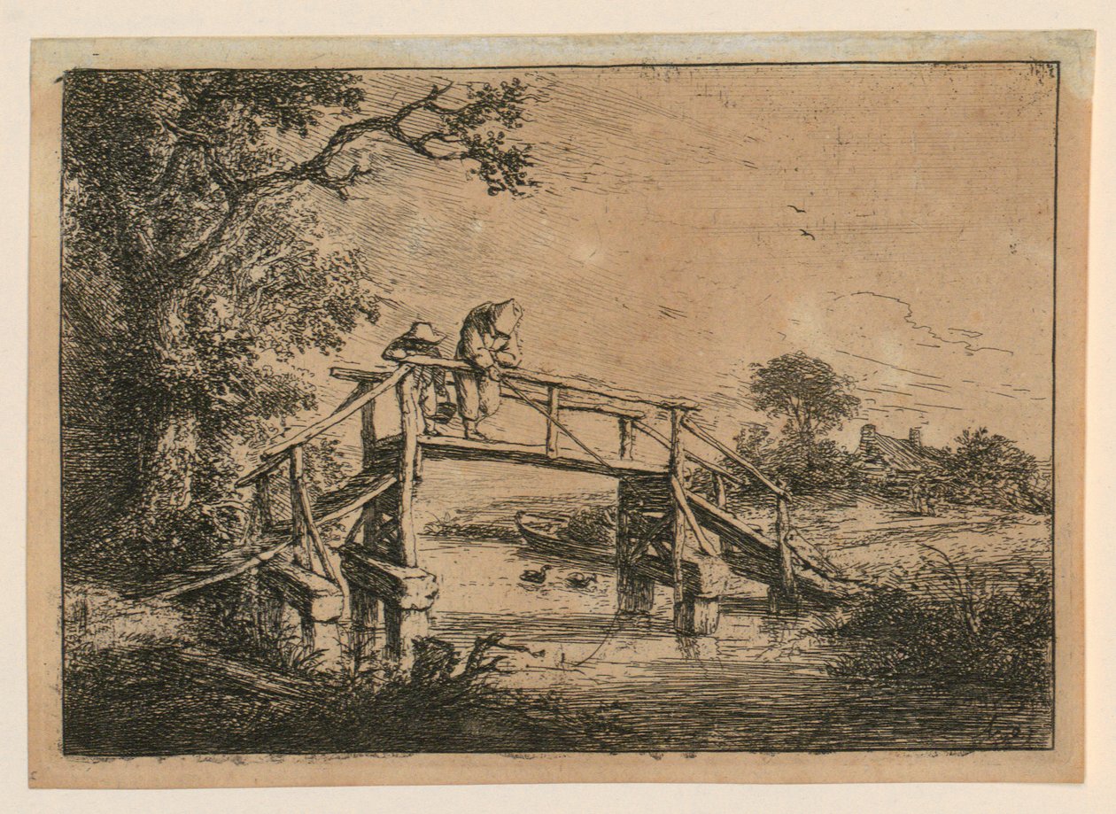 Pescadores en el puente de Adriaen van Ostade