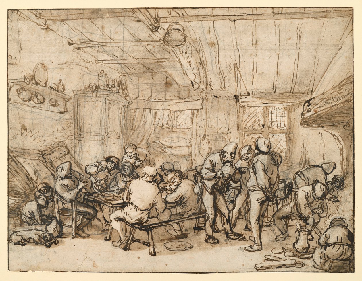 Campesinos en la taberna de Adriaen van Ostade