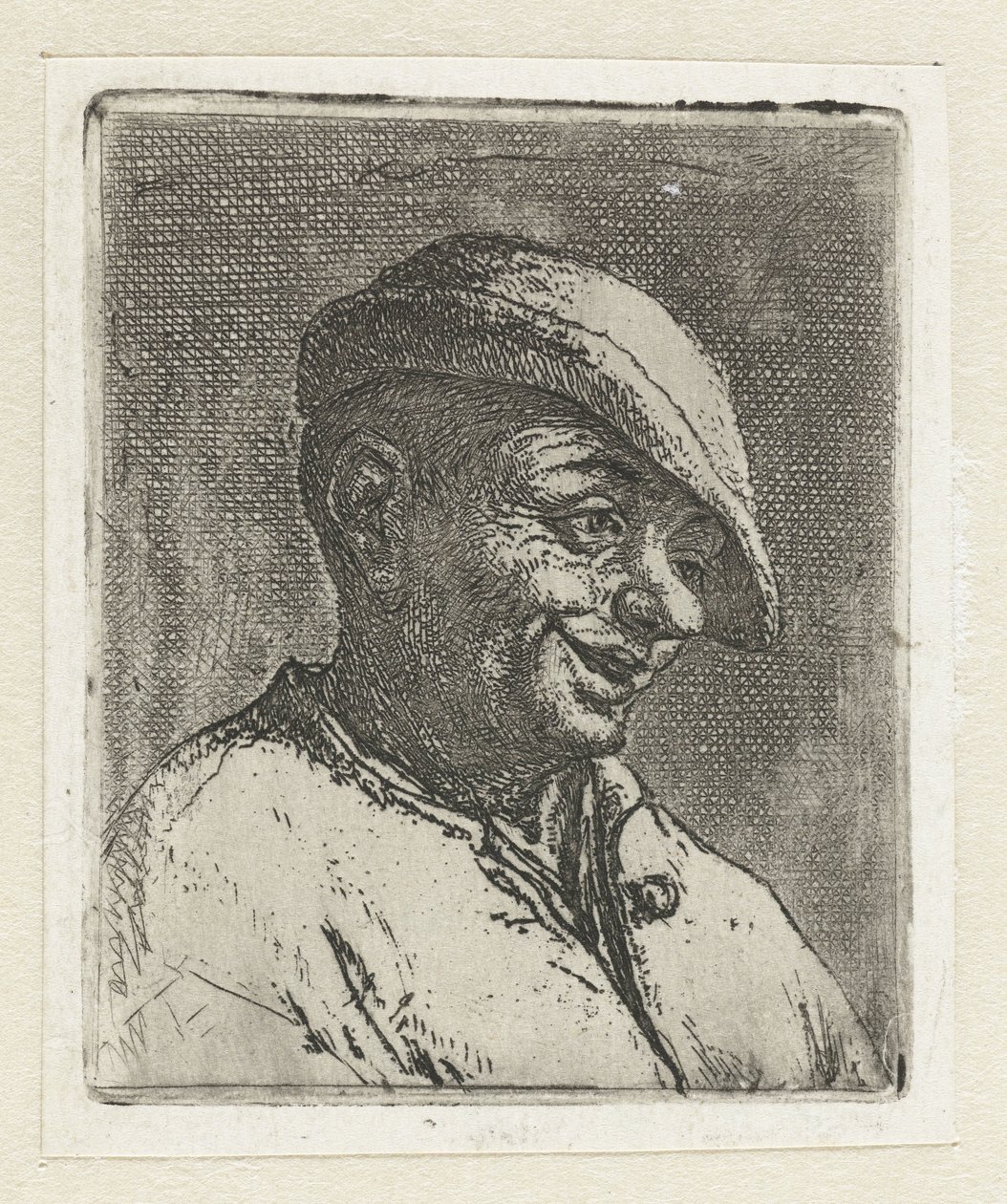 Busto de un granjero sonriente de Adriaen van Ostade