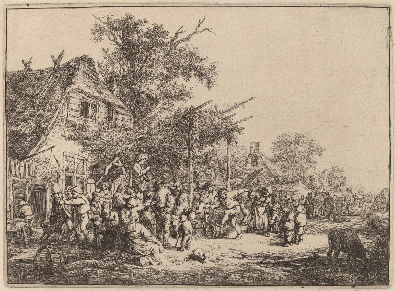Baile bajo la Pérgola de Adriaen van Ostade