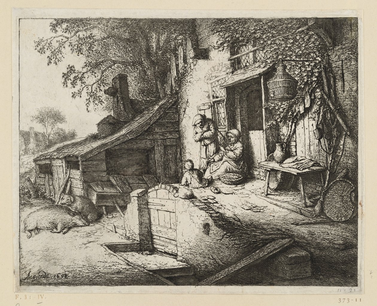 La hilandera de Adriaen van Ostade