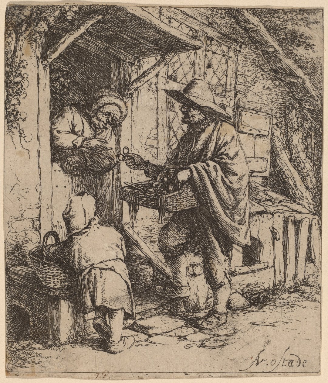 Vendedor de gafas de Adriaen van Ostade