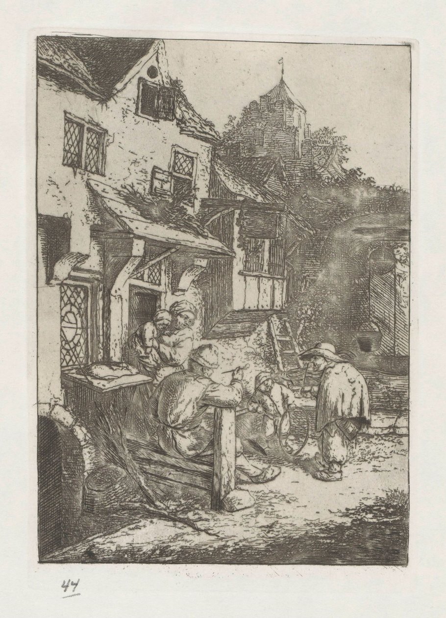 Violinista curvo para posada de Adriaen van Ostade