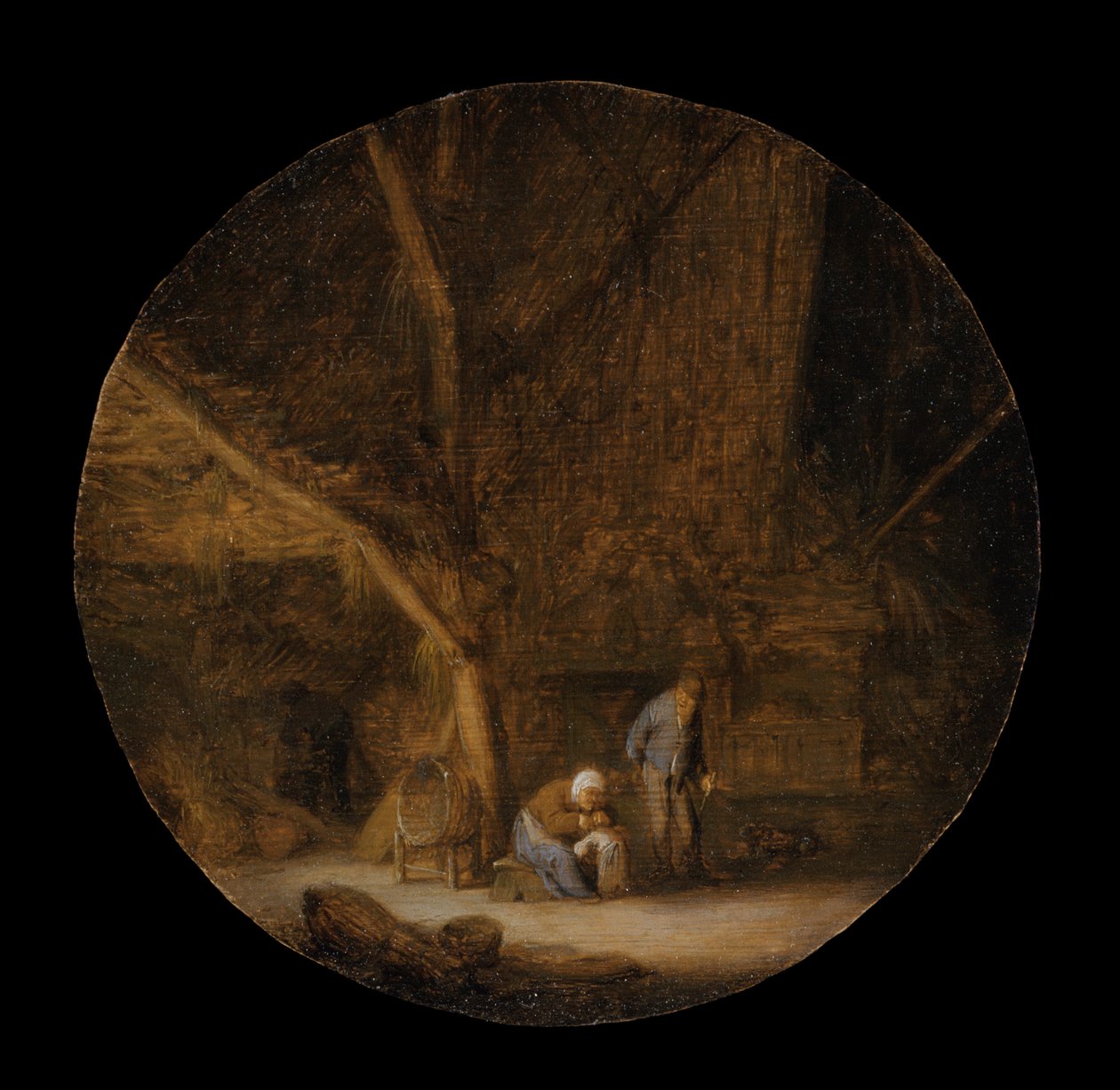Interior con una familia campesina de Adriaen van Ostade