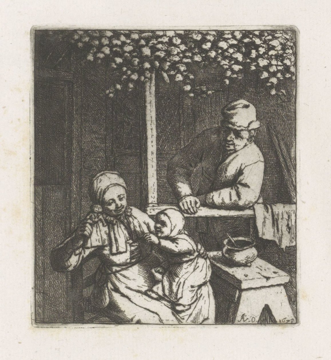 Niño alcanzando una muñeca de Adriaen van Ostade