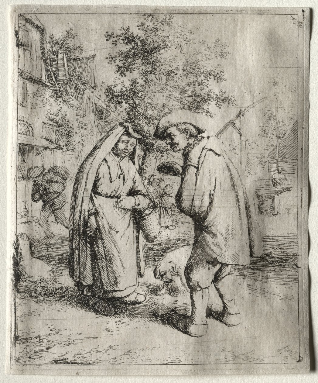 Hombre conversando con una mujer de Adriaen van Ostade