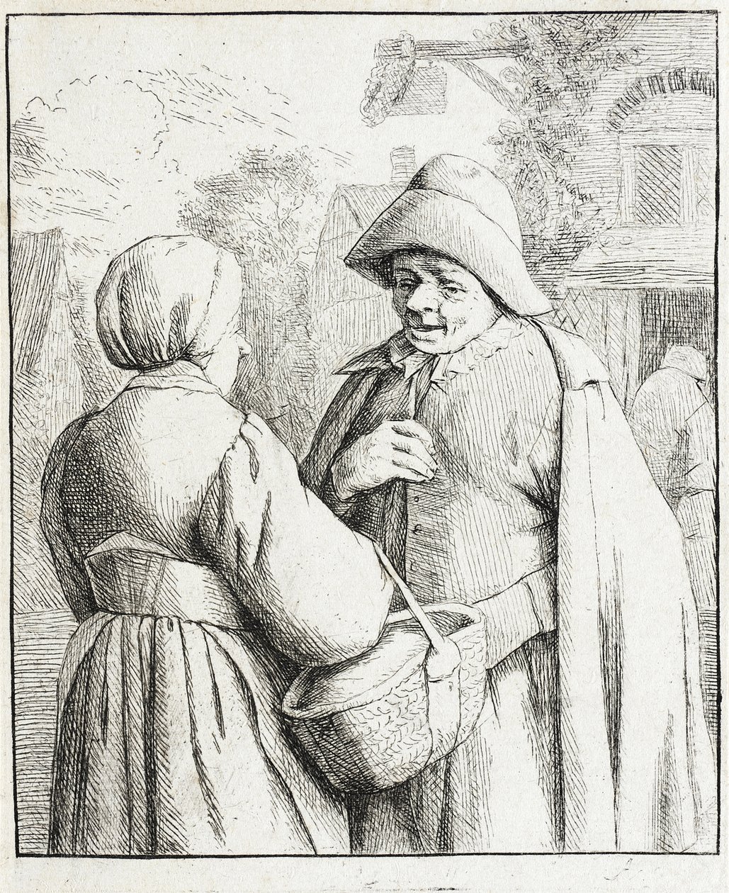 Hombre y mujer conversando de Adriaen van Ostade