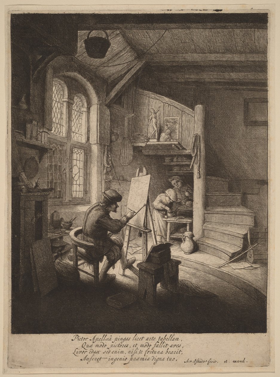 Pintor en su estudio de Adriaen van Ostade