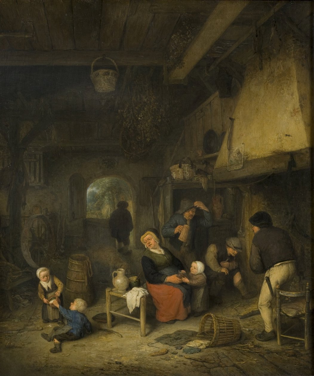 Familia campesina en una posada de Adriaen van Ostade