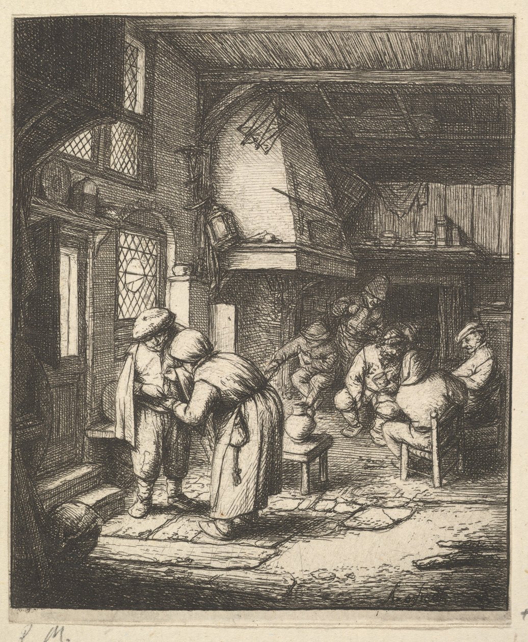 Un campesino pagando la cuenta de Adriaen van Ostade