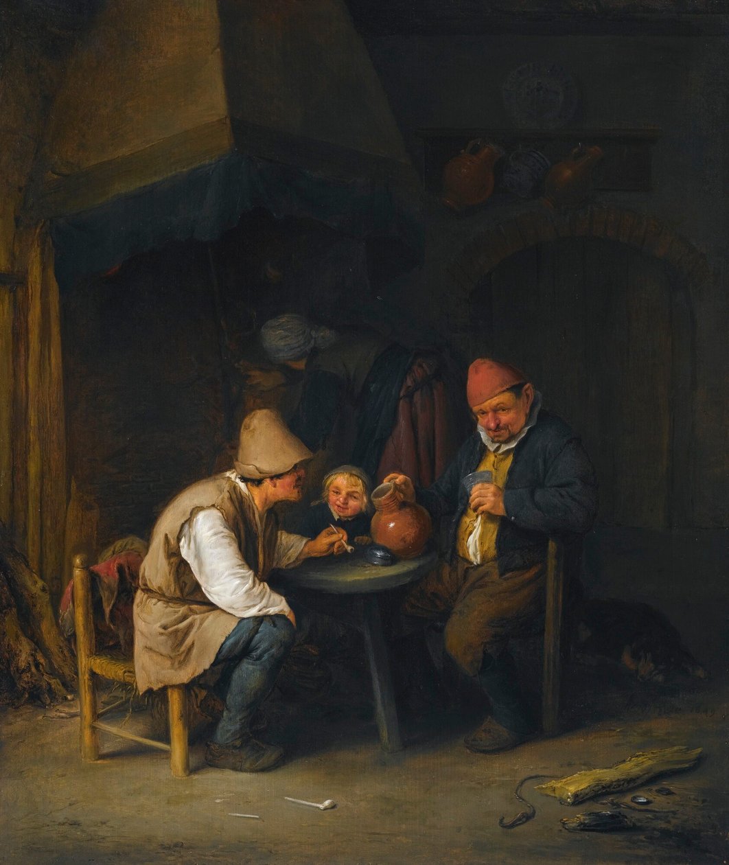 Familia campesina en un interior de Adriaen van Ostade