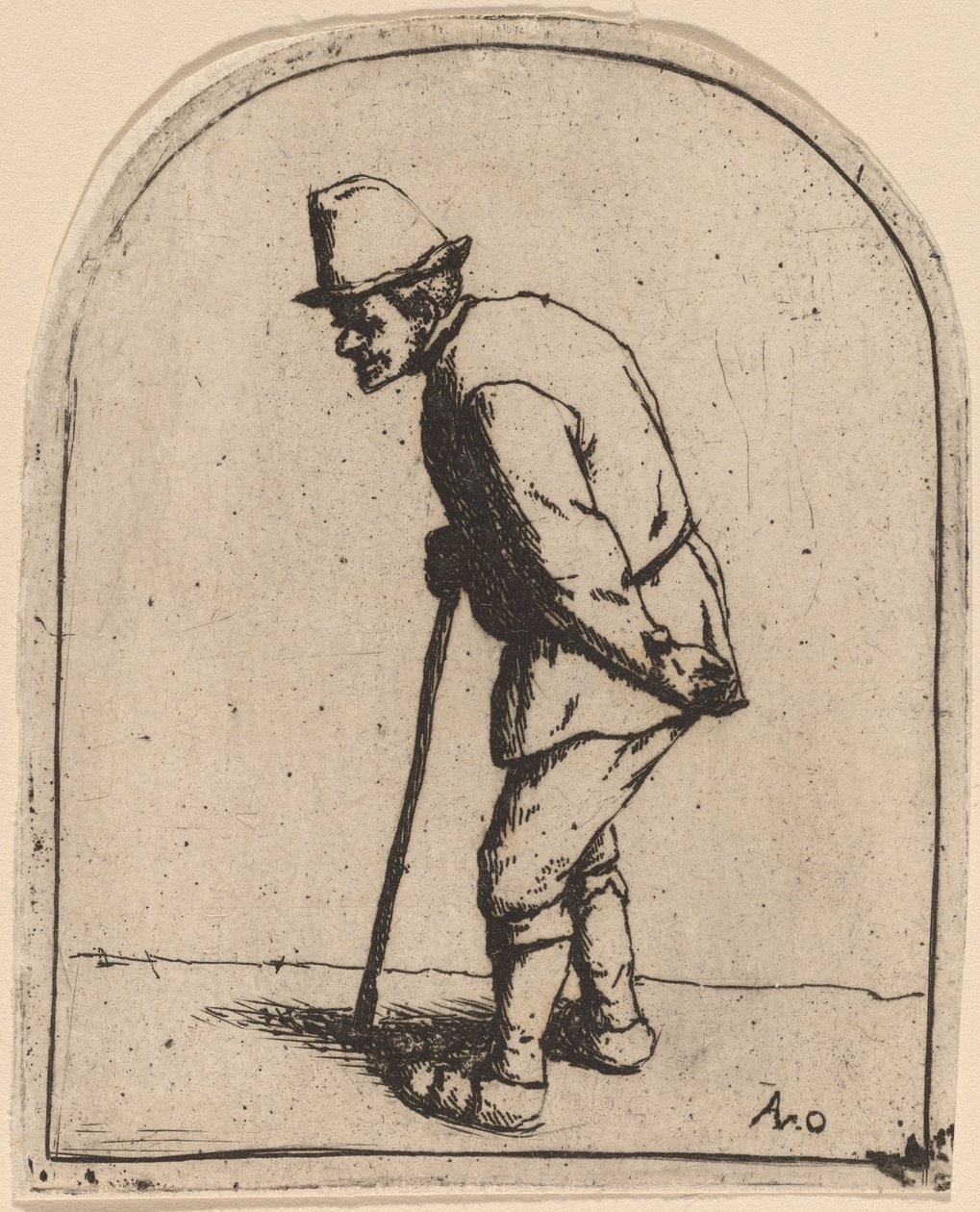 Campesino con la espalda torcida de Adriaen van Ostade