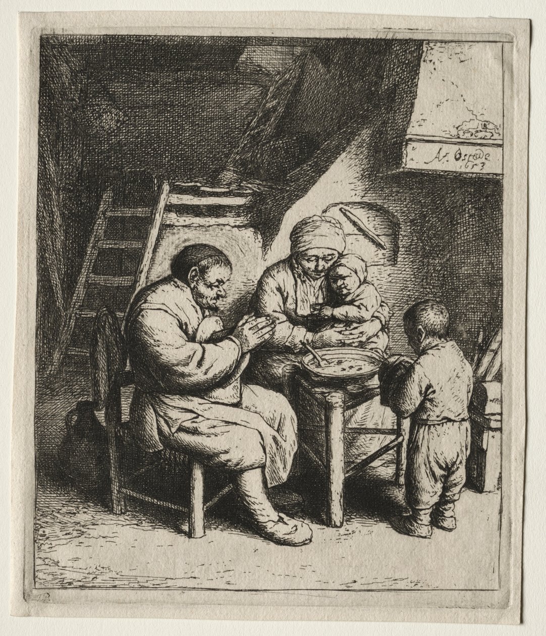 Diciendo gracia de Adriaen van Ostade
