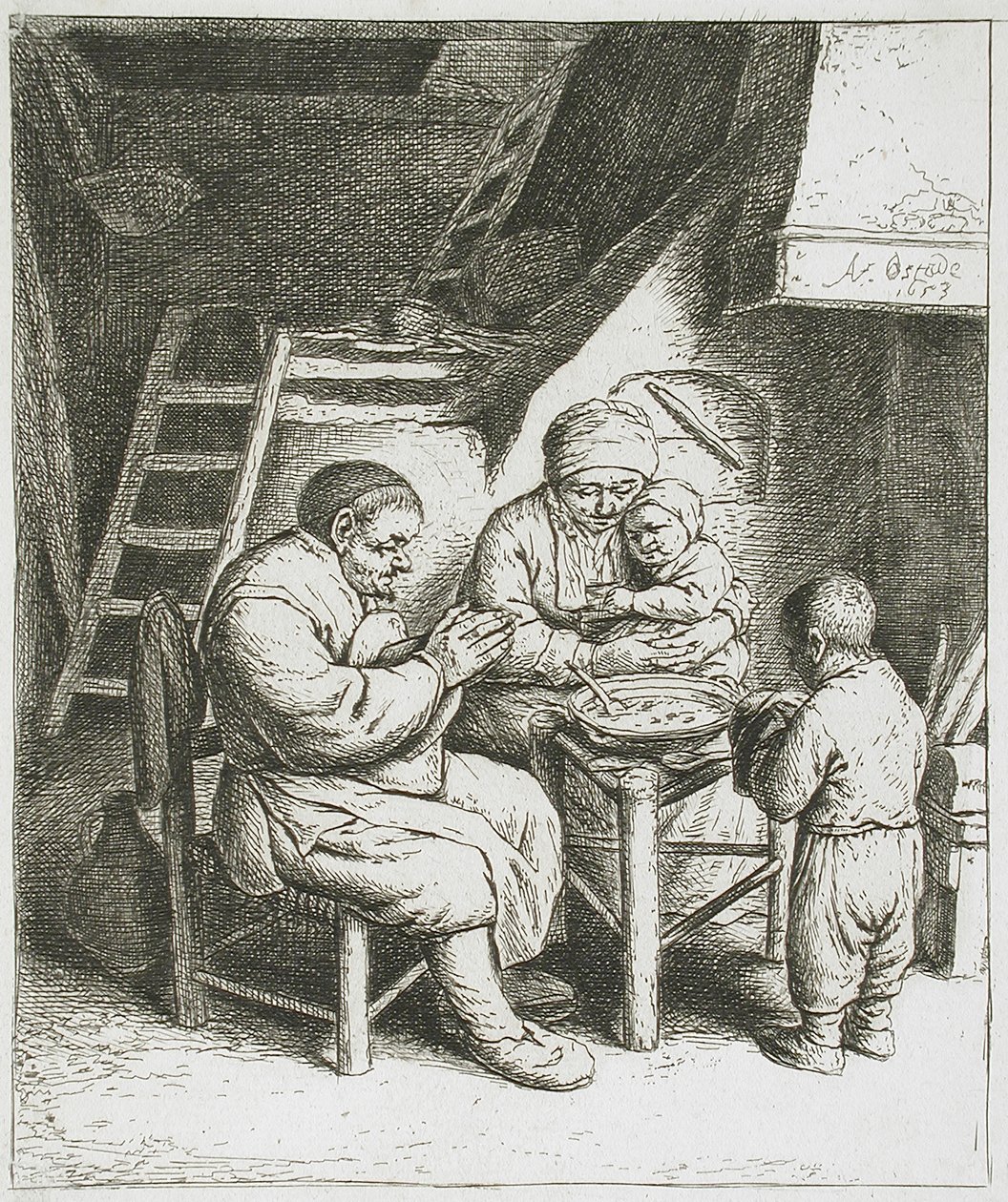La oración antes de comer de Adriaen van Ostade