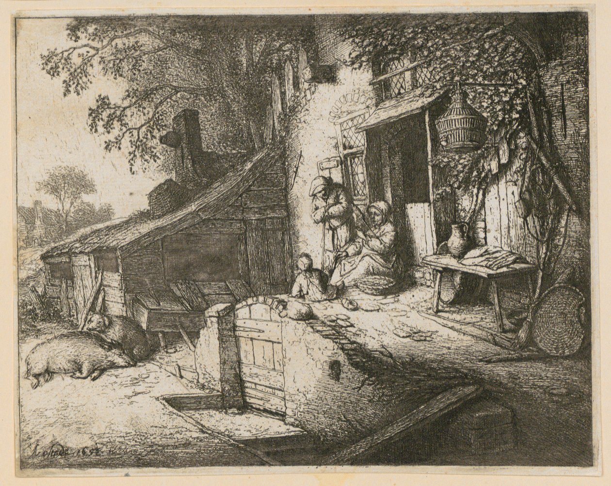Hiladora de Adriaen van Ostade