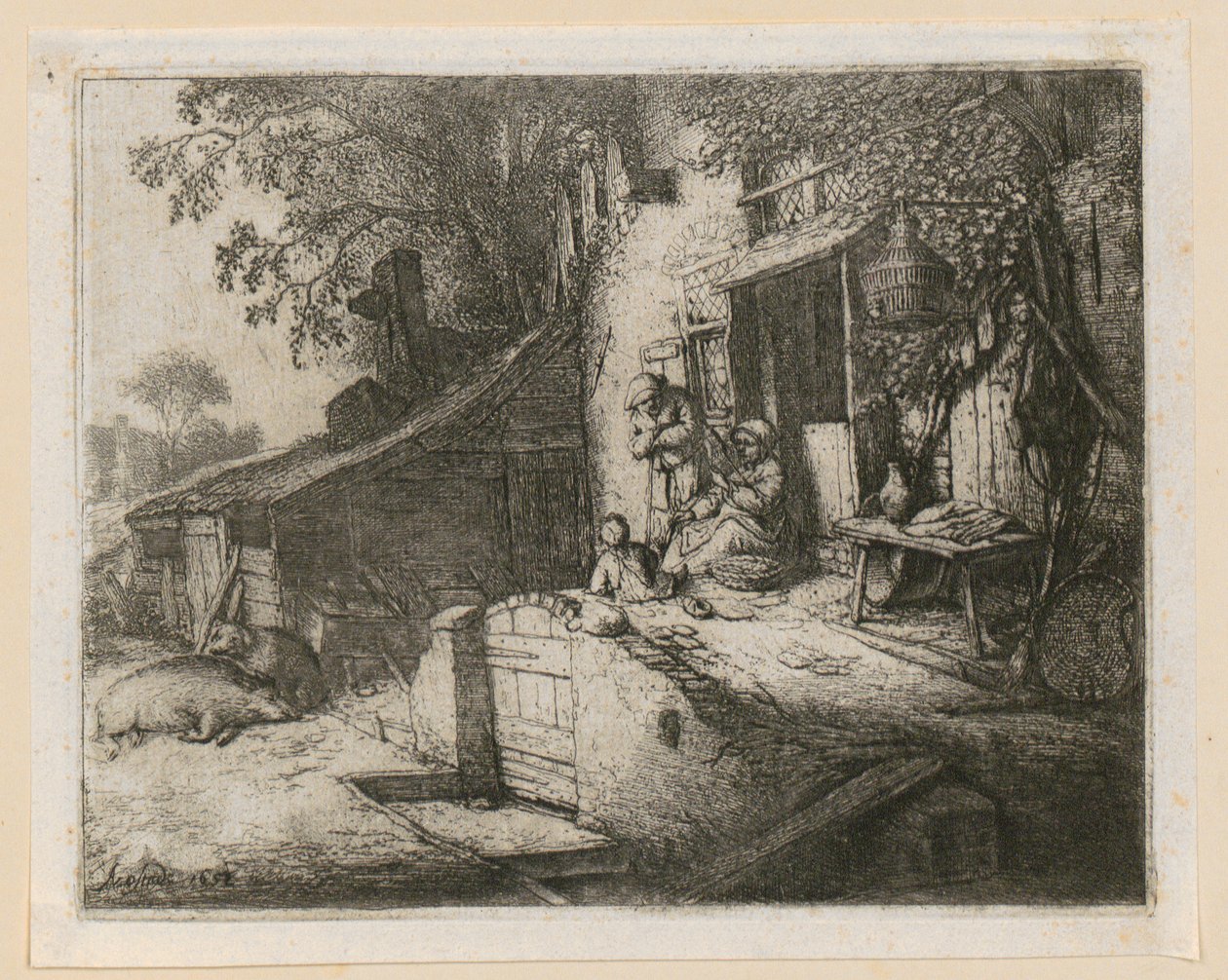 Hiladora de Adriaen van Ostade