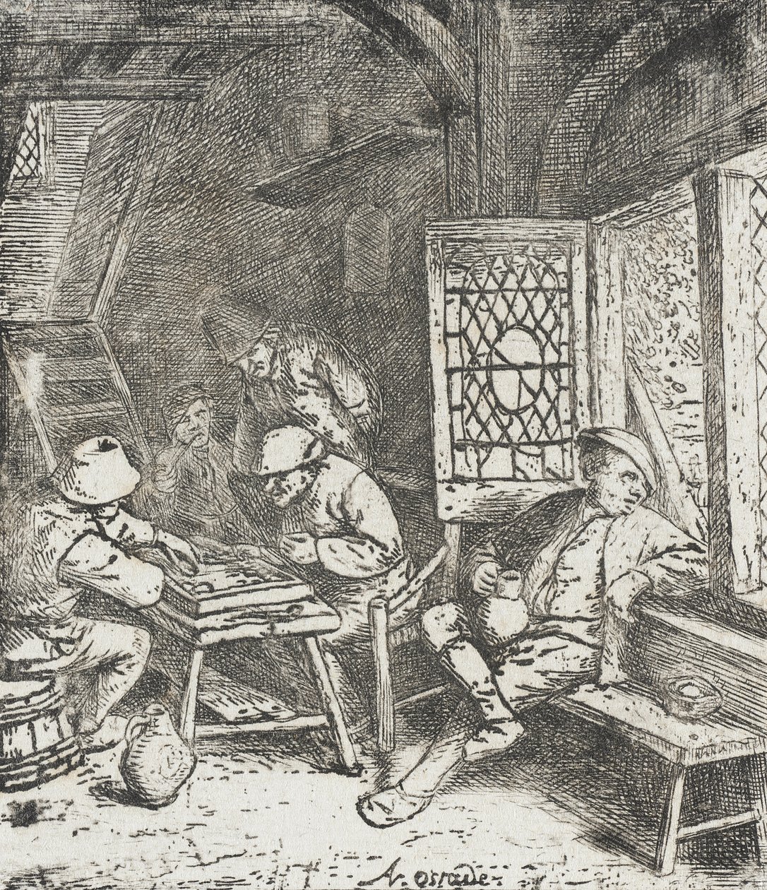 Los jugadores de backgammon de Adriaen van Ostade
