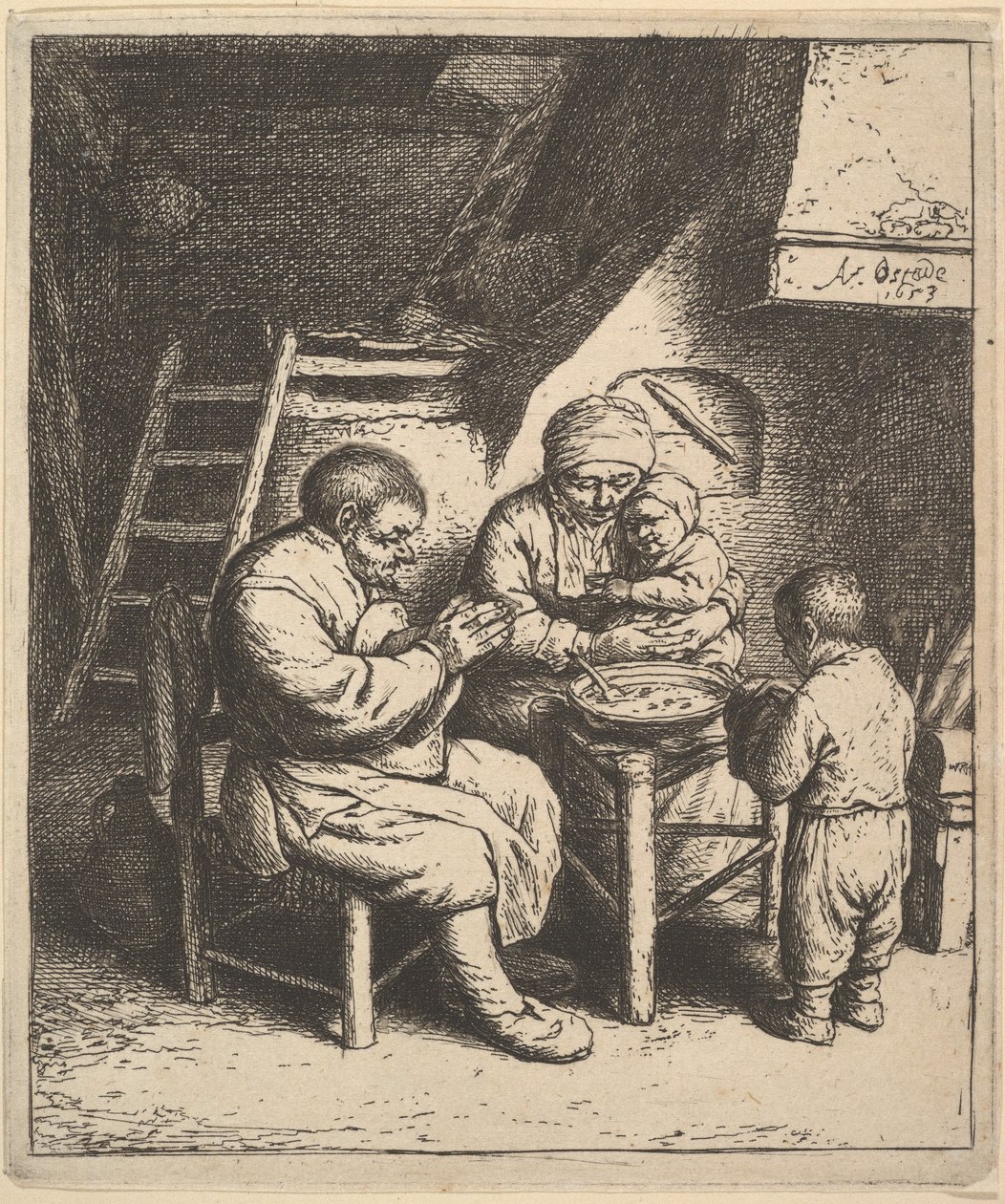 La bendición de Adriaen van Ostade