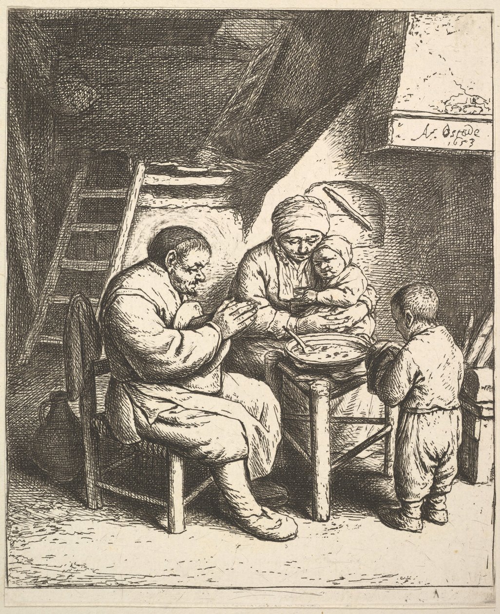 La bendición de Adriaen van Ostade
